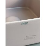 Cielo Shui Comfort Umywalka stawiana 25x25 z korkiem klik klak cipria MILAQCP+PIL01CP