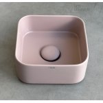 Cielo Shui Comfort Umywalka stawiana 25x25 z korkiem klik klak cipria MILAQCP+PIL01CP