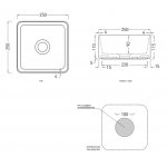 Cielo Shui Comfort Umywalka stawiana 25x25 z korkiem klik klak cipria MILAQCP+PIL01CP