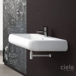 Cielo Shui Umywalka ścienna/nablatowa 66x48 cm biała SHLS66