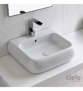 Cielo Shui Umywalka ścienna/nablatowa 54x48 cm biała SHLS54