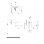 Cielo Shui Umywalka ścienna/nablatowa 36x36 cm biała SHLAS