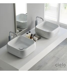 Cielo Shui Umywalka stawiana na blat 40x40 cm biała SHLAA40