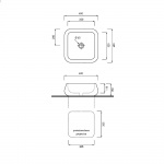 Cielo Shui Umywalka stawiana na blat 40x40 cm biała SHLAA40