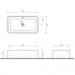 Cielo Shui Umywalka stawiana na blat 75x42 cm biała SHLAA7520