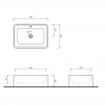Cielo Shui Umywalka stawiana na blat 60x42 cm biała SHLAA6020
