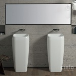 Cielo Shui Umywalka stojąca przyścienna 40x40x85h cm biała SHFREEP