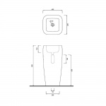 Cielo Shui Umywalka stojąca przyścienna 40x40x85h cm biała SHFREEP