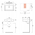 Cielo Smile Umywalka 60x46 cm prostokątna ścienna/stawiana Biały SMLAA60