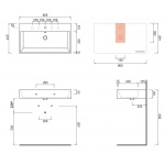 Cielo Smile Umywalka 80x46 cm prostokątna ścienna/stawiana Biały SMLAA80