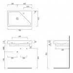 Cielo Smile Umywalka ścienna Biały SMLA75DX
