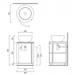 Cielo Tiberino Szafka pod umywalkę Ø50 cm, TIMOPC