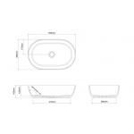 Clearwater Formoso Umywalka stawiana na blat 550x350 biała B1ACS 