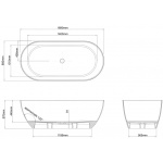 Clearwater Formoso Wanna wolnostojaca 1690x800 mm Biały mat N2ACSM