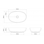 Clearwater Puro Umywalka stawiana na blat 550x350 biała B13ECS