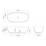 Clearwater Vigore Wanna Wolnostojaca 170x75 cm Biała N17