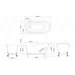 Clearwater Romano Wanna Wolnostojaca 152,4x78,7 cm Biała N11ACS