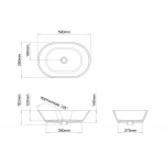 Clearwater Sontuoso Umywalka stawiana na blat 590x390 biała B5E