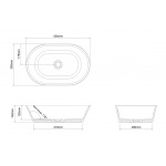 Clearwater Sontuoso Umywalka stawiana na blat 550x350 biała B5ECS