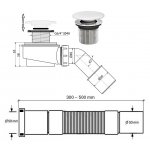 Syfon do wanny bez przelewu, korek Click-Clack biały połysk konglomerat K122WG W MAGAZYNIE!!