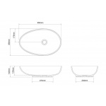 Clearwater Teardrop Umywalka stawiana na blat 550x350 biała B10ECS