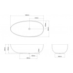 Clearwater Teardrop Wanna wolnostojąca 169x82 cm Biała M10FCS