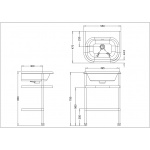 Burlington Chalfont Stelaż pod umywalkę 55x47 cm stojący stal nierdzewna polerowana B7ES