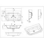 Burlington Chalfont Umywalka wpuszczana z kamienia naturalnego 75x47 cm biały połysk B9E