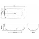Clearwater Uno Wanna Wolnostojaca 155x72,5 cm Biała N27CS