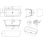 Clearwater Vicenza Piccolo Wanna wolnostojąca 160x75 cm Biała N6D