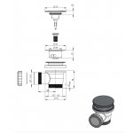 Cocoon Korek wannowy Klik-klak Gunmetal black mono52gunmetal