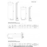 Cordivari Badge grzejnik dekoracyjny/łazienkowy 1212x512 mm kolor biały R01 3540806100025
