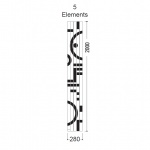 Cordivari Totem White Vertical Grzejnik łazienkowy 280x2000 mm biały/czarny 3601450000578
