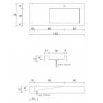 Cristalstone Linea Ideal Umywalka Ścienna biała U1100-MBPOLB