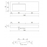 Cristalstone Linea Ideal Umywalka Ścienna biała U1300-MBLOLC