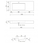 Cristalstone Linea Ideal Umywalka Ścienna biała U1100-MBLOLC