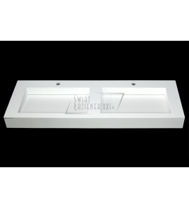 Cristalstone Linea Ideal Umywalka podwójna ścienna biały mat U1400-2xMOLC