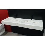 Cristalstone Linea Ideal Umywalka podwójna ścienna biały mat U1400-2xMOLC