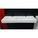 Cristalstone Linea Ideal Umywalka podwójna ścienna biały mat U1400-2xMOLC