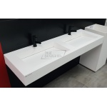 Cristalstone Linea Ideal Umywalka podwójna ścienna biały mat U1400-2xMOLC