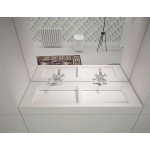 Cristalstone Linea Ideal Umywalka podwójna ścienna biały mat U1400-2xMOLC