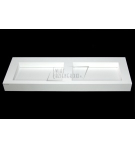 Cristalstone Linea Ideal Umywalka podwójna ścienna bez otworów na baterie biały mat U1400-2xMOLC/BO