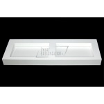 Cristalstone Linea Ideal Umywalka podwójna ścienna bez otworów na baterie biały mat U1400-2xMOLC/BO