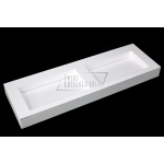 Cristalstone Linea Ideal Umywalka podwójna ścienna bez otworów na baterie biały mat U1400-2xMOLC/BO