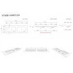 Cristalstone Linea Simpla Umywalka dwukomorowa wpuszczana w blat Biały U1400-2xMOT/CR