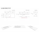 Cristalstone Linea Simpla Umywalka wpuszczana w blat Biały U1200-MBLOT/CR