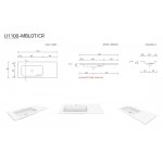 Cristalstone Linea Simpla Umywalka wpuszczana w blat Biały U1100-MBLOT/CR