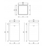 Cristalstone Separado Umywalka Wolnostojąca biała CUBO 85