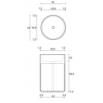Cristalstone Separado Umywalka wolnostojąca z korkiem klik klak biały mat TUBA/CRISTKOR