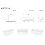 Cristalstone Separado UNICO Wanna wolnostojąca 170x70 Biały mat UNICO